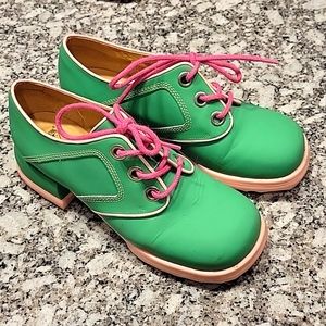 Fluevog women's shoes 10 green/pink